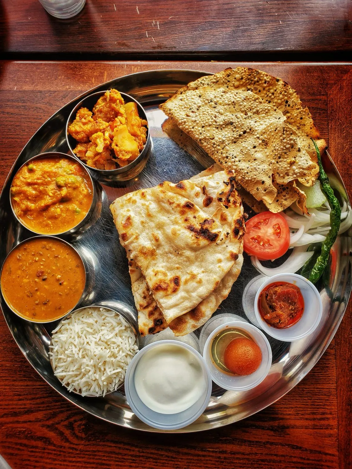 A hearty pure-ghee thali at Hotel Taste of Karad