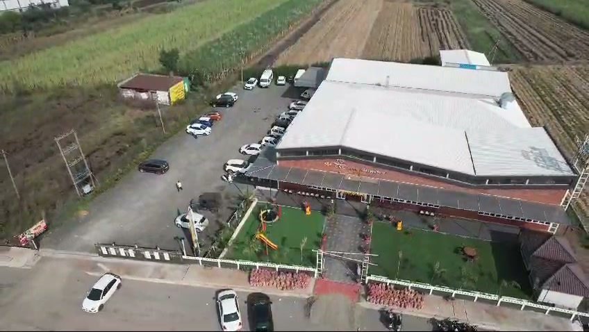 Aerial view of Hotel Taste of Karad beside the Mumbai–Bengaluru National Highway